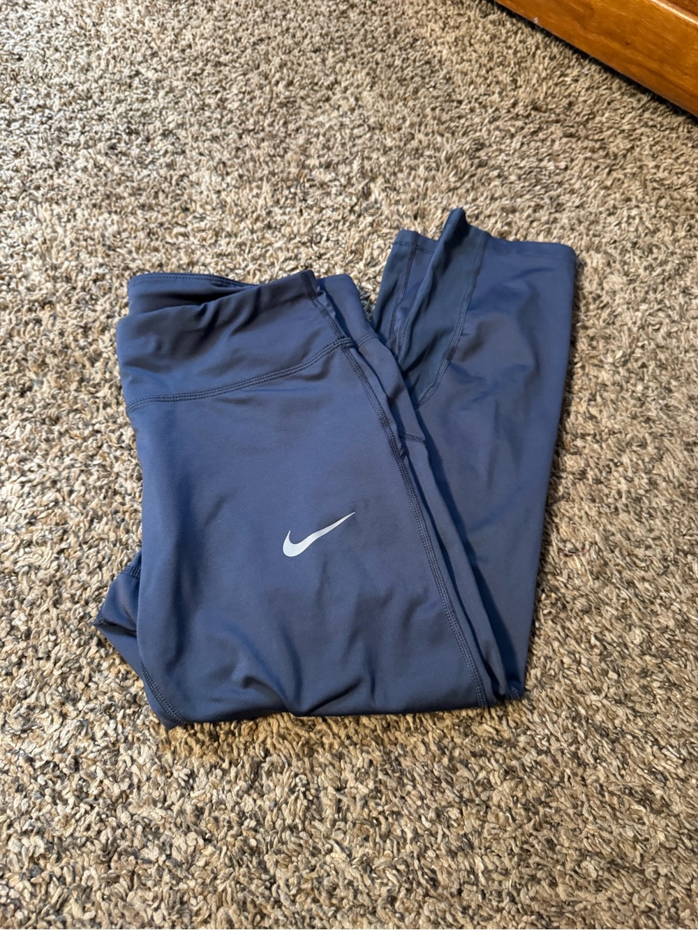 Nike Navy Blue Leggings with White Swoosh